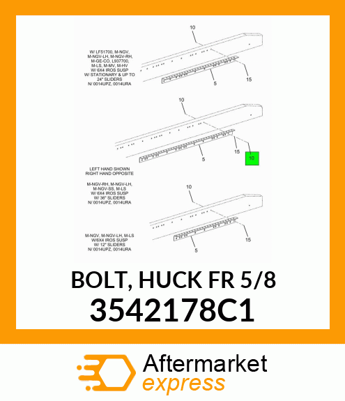 BOLT, HUCK FR 5/8" 3542178C1