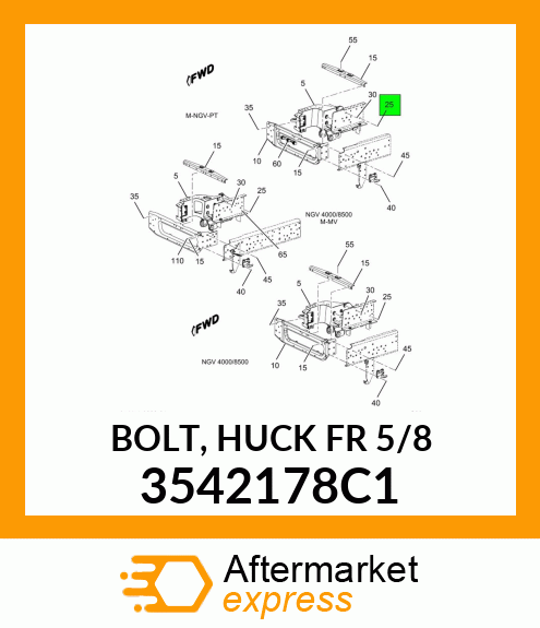 BOLT, HUCK FR 5/8" 3542178C1