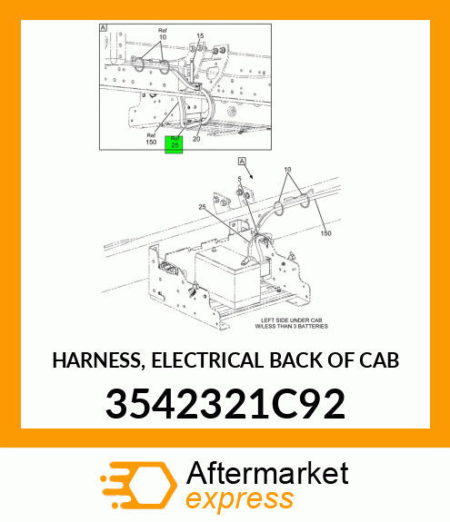 HARNESS, ELECTRICAL BACK OF CAB 3542321C92