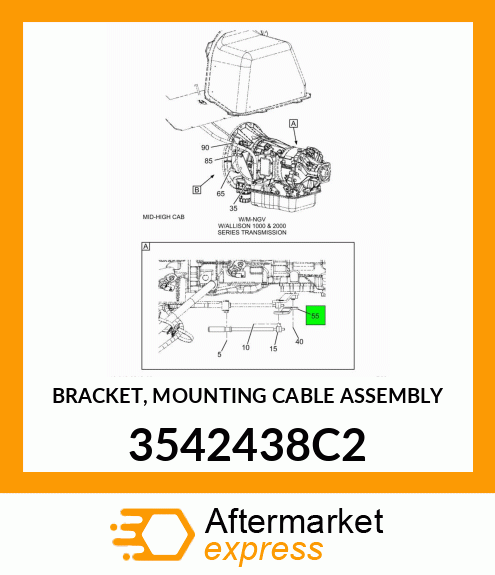 BRACKET, MOUNTING CABLE ASSEMBLY 3542438C2