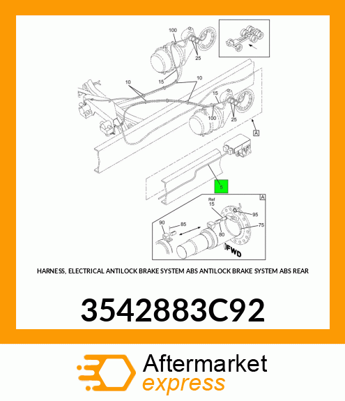 HARNESS, ELECTRICAL ANTILOCK BRAKE SYSTEM ABS ANTILOCK BRAKE SYSTEM ABS REAR 3542883C92