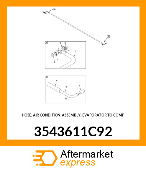 HOSE, AIR CONDITION, ASSEMBLY, EVAPORATOR TO COMP 3543611C92