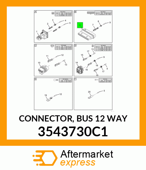 CONNECTOR, BUS 12 WAY 3543730C1