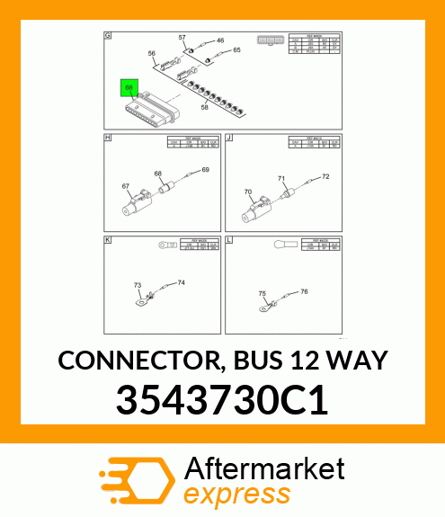 CONNECTOR, BUS 12 WAY 3543730C1