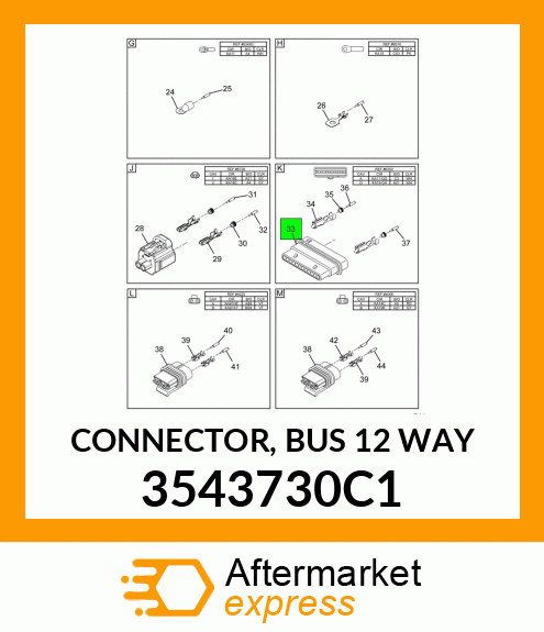 CONNECTOR, BUS 12 WAY 3543730C1