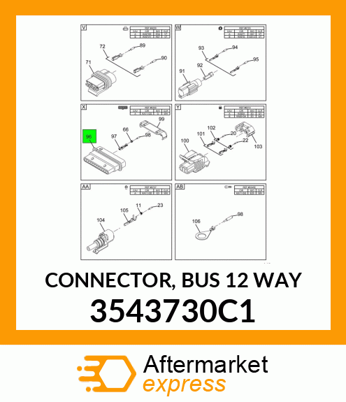 CONNECTOR, BUS 12 WAY 3543730C1