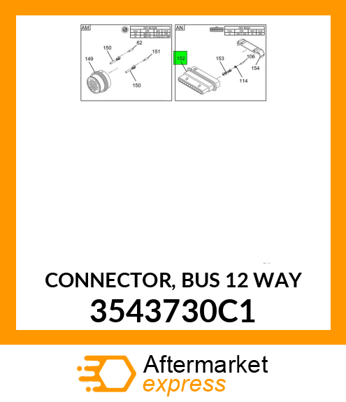 CONNECTOR, BUS 12 WAY 3543730C1