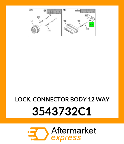 LOCK, CONNECTOR BODY 12 WAY 3543732C1