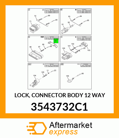 LOCK, CONNECTOR BODY 12 WAY 3543732C1