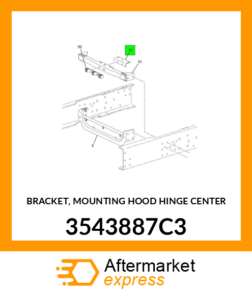 BRACKET, MOUNTING HOOD HINGE CENTER 3543887C3