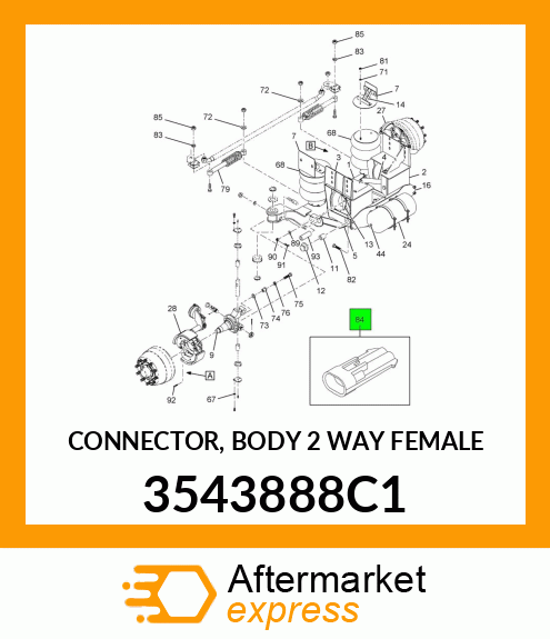 CONNECTOR, BODY 2 WAY FEMALE 3543888C1