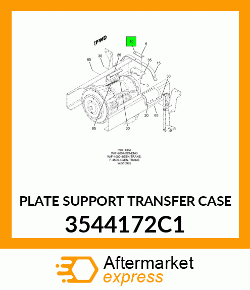 PLATE SUPPORT TRANSFER CASE 3544172C1