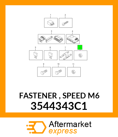 FASTENER , SPEED M6 3544343C1