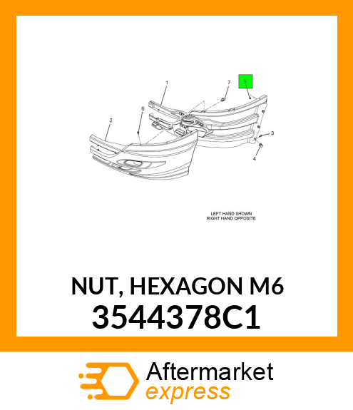 NUT, HEXAGON M6 3544378C1
