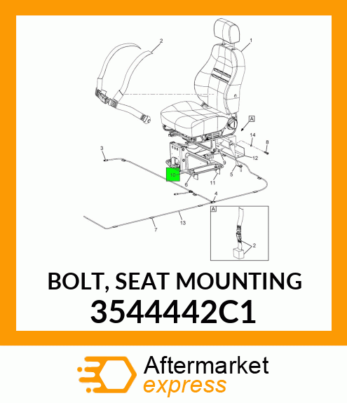 BOLT, SEAT MOUNTING 3544442C1