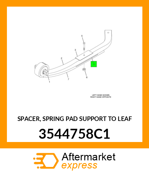 SPACER, SPRING PAD SUPPORT TO LEAF 3544758C1