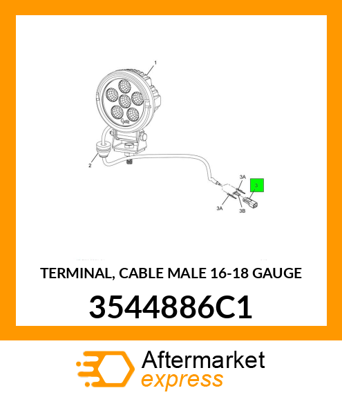 TERMINAL, CABLE MALE 16-18 GAUGE 3544886C1