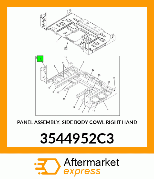 PANEL ASSEMBLY, SIDE BODY COWL RIGHT HAND 3544952C3