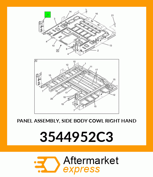 PANEL ASSEMBLY, SIDE BODY COWL RIGHT HAND 3544952C3