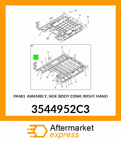 PANEL ASSEMBLY, SIDE BODY COWL RIGHT HAND 3544952C3