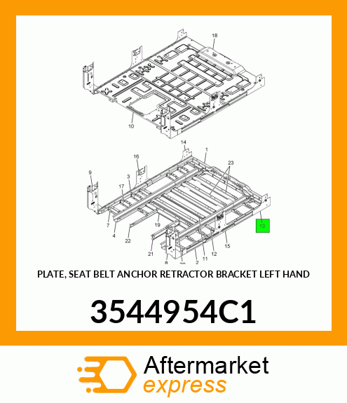 PLATE, SEAT BELT ANCHOR RETRACTOR BRACKET LEFT HAND 3544954C1