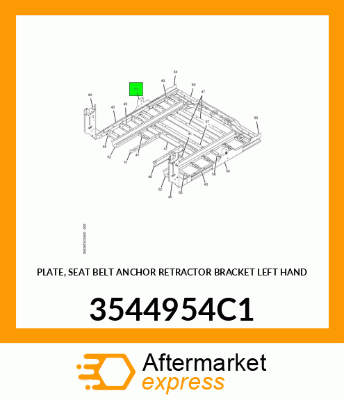 PLATE, SEAT BELT ANCHOR RETRACTOR BRACKET LEFT HAND 3544954C1