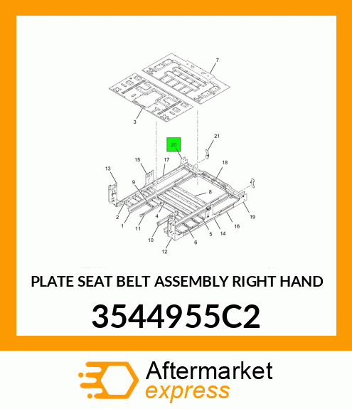 PLATE SEAT BELT ASSEMBLY RIGHT HAND 3544955C2