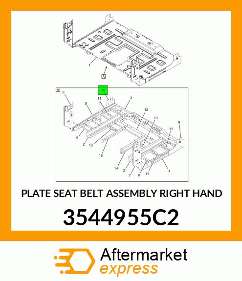 PLATE SEAT BELT ASSEMBLY RIGHT HAND 3544955C2