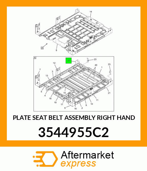 PLATE SEAT BELT ASSEMBLY RIGHT HAND 3544955C2