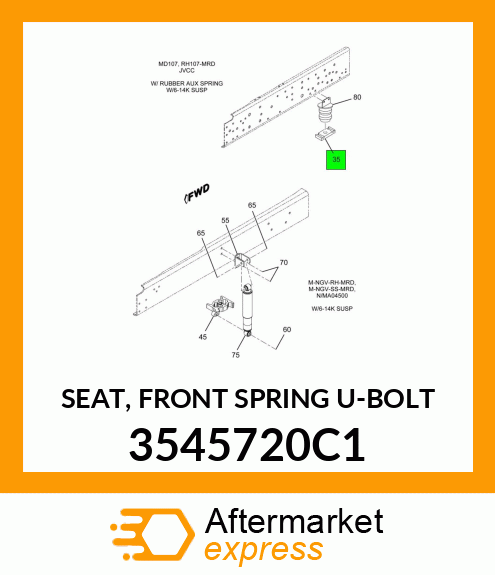 SEAT, FRONT SPRING U-BOLT 3545720C1