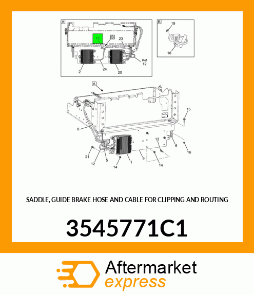 SADDLE, GUIDE BRAKE HOSE AND CABLE FOR CLIPPING AND ROUTING 3545771C1