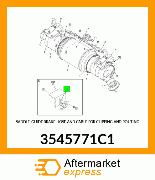 SADDLE, GUIDE BRAKE HOSE AND CABLE FOR CLIPPING AND ROUTING 3545771C1