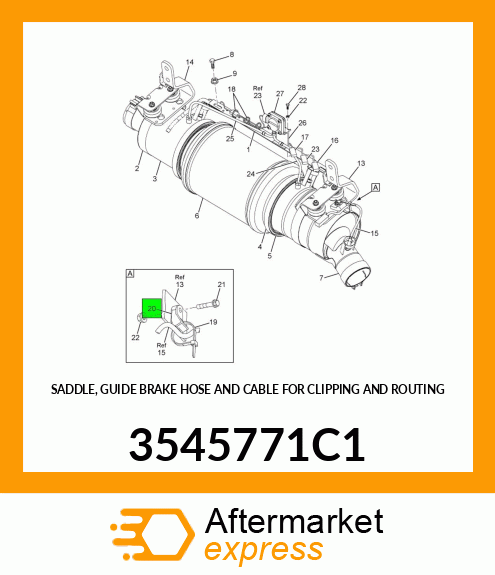 SADDLE, GUIDE BRAKE HOSE AND CABLE FOR CLIPPING AND ROUTING 3545771C1