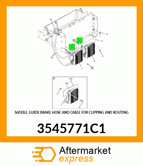 SADDLE, GUIDE BRAKE HOSE AND CABLE FOR CLIPPING AND ROUTING 3545771C1