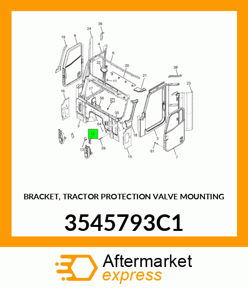 BRACKET, TRACTOR PROTECTION VALVE MOUNTING 3545793C1