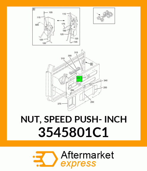 NUT, SPEED PUSH- INCH 3545801C1