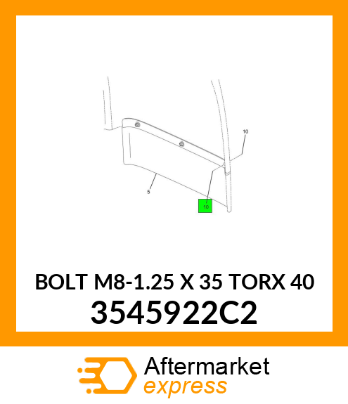 BOLT M8-1.25 X 35 TORX 40 3545922C2