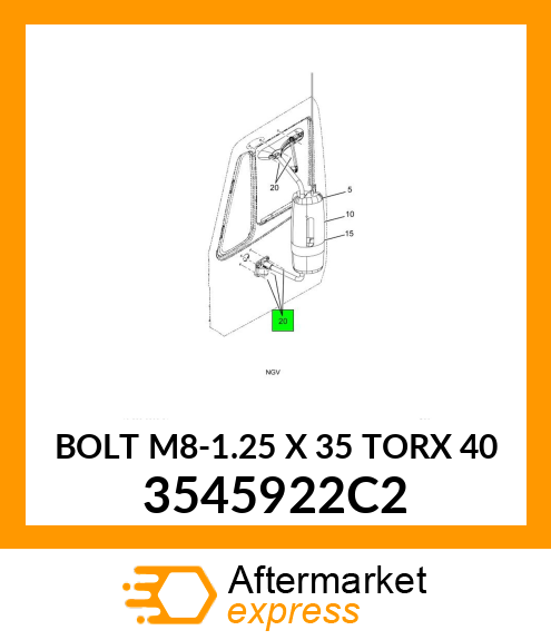 BOLT M8-1.25 X 35 TORX 40 3545922C2