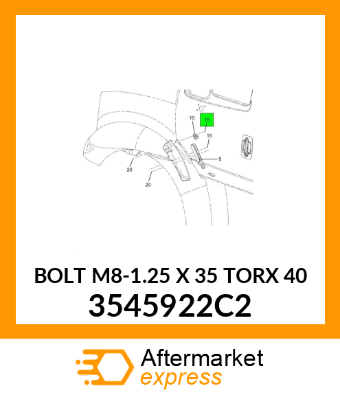 BOLT M8-1.25 X 35 TORX 40 3545922C2