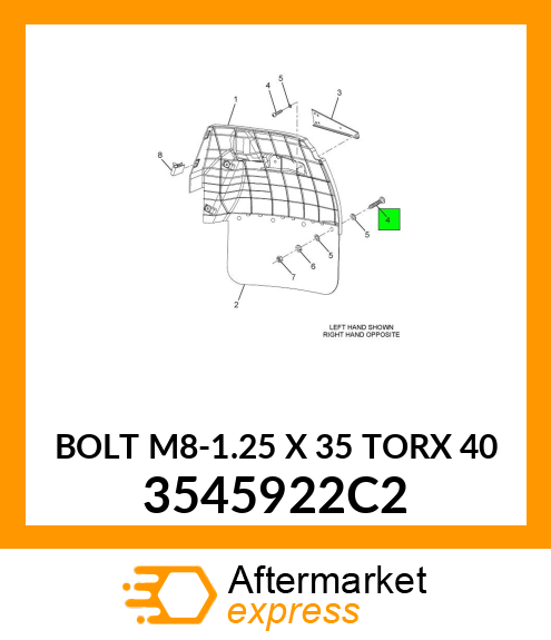 BOLT M8-1.25 X 35 TORX 40 3545922C2