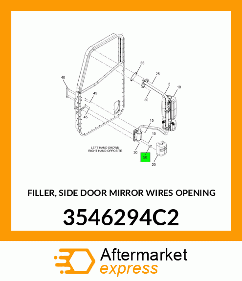 FILLER, SIDE DOOR MIRROR WIRES OPENING 3546294C2