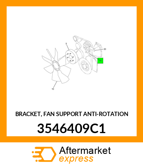 BRACKET, FAN SUPPORT ANTI-ROTATION 3546409C1