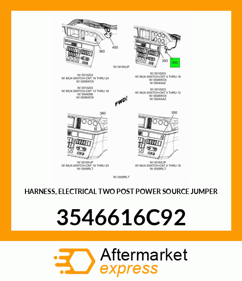 HARNESS, ELECTRICAL TWO POST POWER SOURCE JUMPER 3546616C92