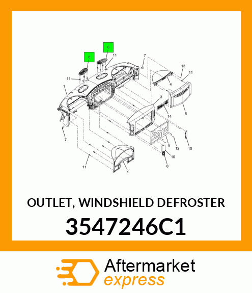 OUTLET, WINDSHIELD DEFROSTER 3547246C1