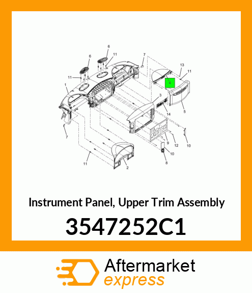 Instrument Panel, Upper Trim Assembly 3547252C1