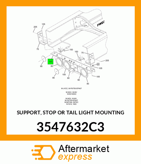 SUPPORT, STOP OR TAIL LIGHT MOUNTING 3547632C3