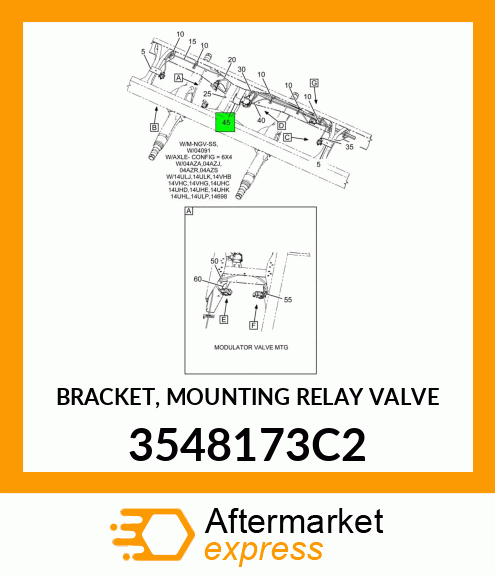 BRACKET, MOUNTING RELAY VALVE 3548173C2