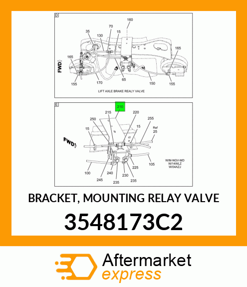 BRACKET, MOUNTING RELAY VALVE 3548173C2