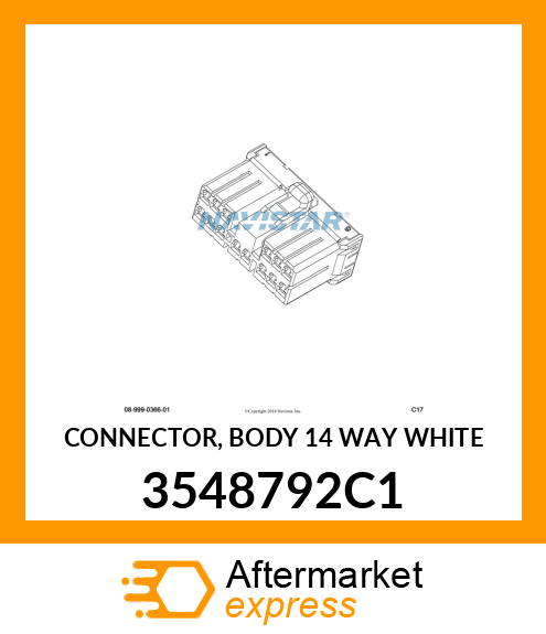 CONNECTOR, BODY 14 WAY WHITE 3548792C1