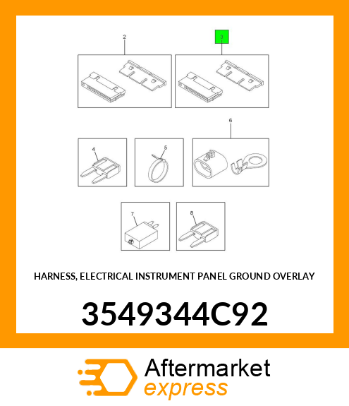 HARNESS, ELECTRICAL INSTRUMENT PANEL GROUND OVERLAY 3549344C92